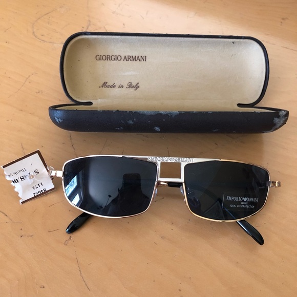 Emporio Armani Accessories - NWT EMPORIO ARMANI SUNGLASSES GOLD & BLUE LENSES